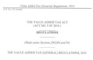 VAT regulations, 2015